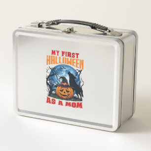 First Halloween As Mom Pumpkin Wolf Moon_1 Metal Lunch Box