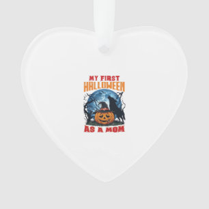 First Halloween As Mom Pumpkin Wolf Moon_1 Ornament