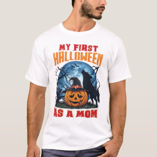 First Halloween As Mom Pumpkin Wolf Moon_1 T-Shirt