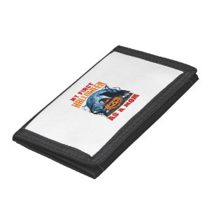 First Halloween As Mom Pumpkin Wolf Moon_1 Tri-fold Wallet