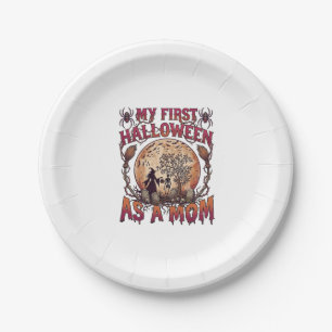 First Halloween As Mom Witch Skeleton Moon_1 Paper Plates