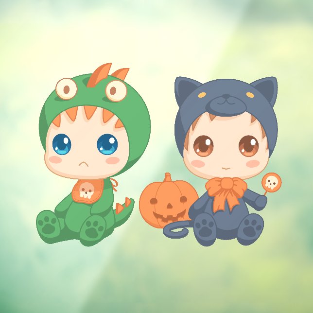 First Halloween Babies Black Cat Dragon Costume 2 Window Cling (Sheet 3)