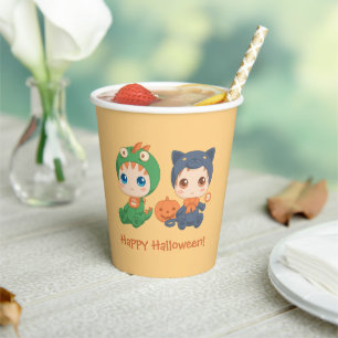 First Halloween Babies Black Cat Dragon Costume Paper Cups