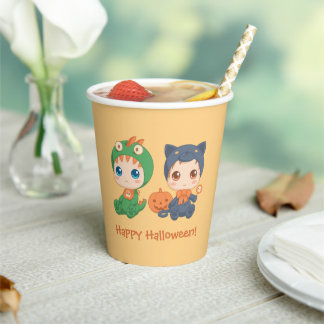 First Halloween Babies Black Cat Dragon Costume Paper Cups