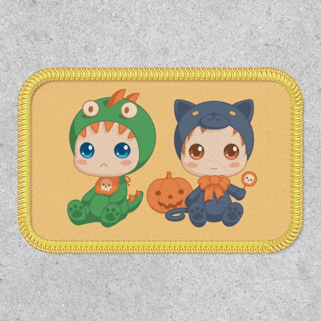 First Halloween Babies Black Cat Dragon Costume Patch (Front)