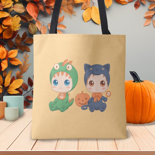 First Halloween Babies Black Cat Dragon Costume Tote Bag