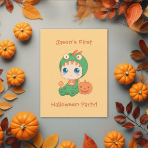 First Halloween Baby Dragon Party Invitation Postcard