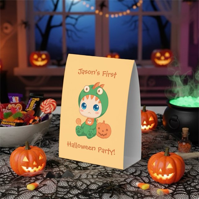 First Halloween Baby Dragon Party Paper Table Tent (Creator Uploaded)