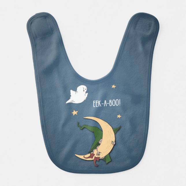First Halloween Baby Peek A Boo Witch with Ghost Bib (Front)