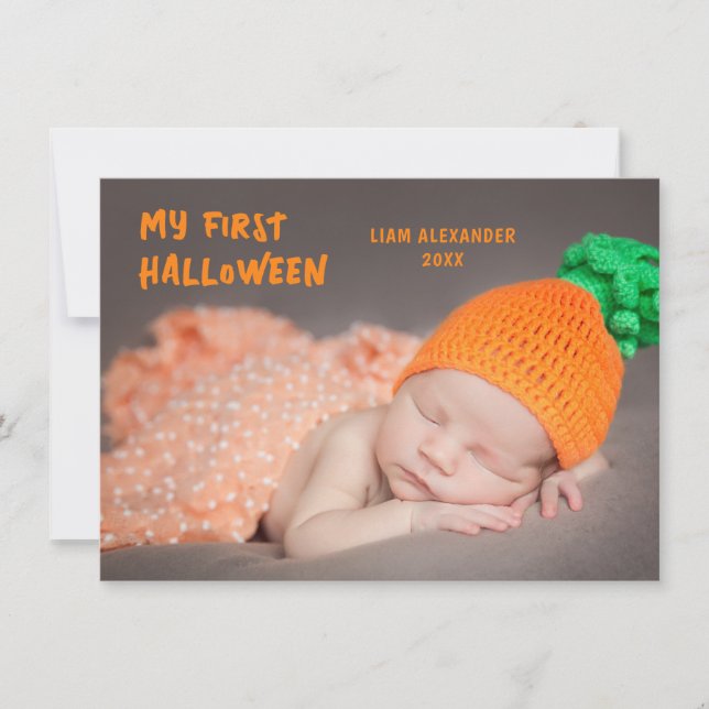 First Halloween Baby Photo  Note Card (Front)