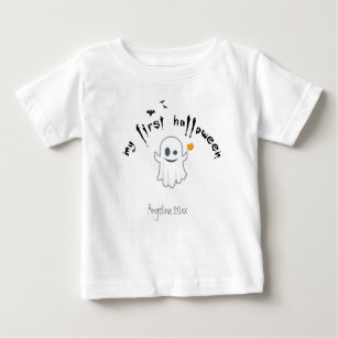First Halloween Custom Cute Ghost Baby T-Shirt