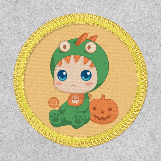First Halloween Cute Baby Dragon Dinosaur Costume Patch (Front)