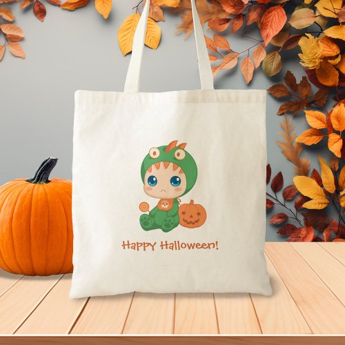 First Halloween Cute Baby Dragon Dinosaur Costume Tote Bag