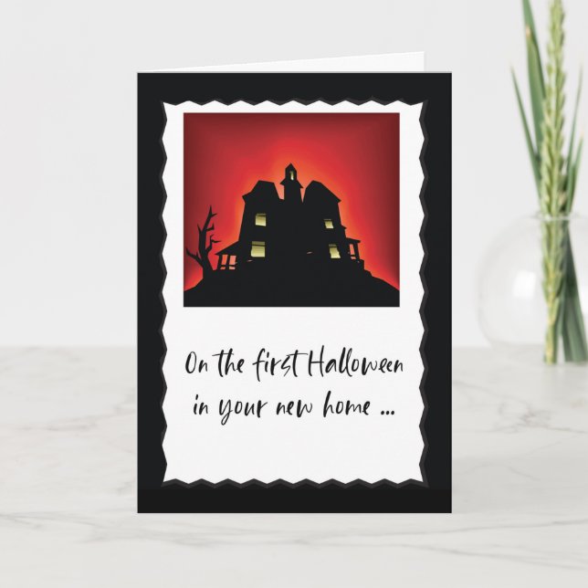 First Halloween in your New Home Humorous Haunted  Card (Front)