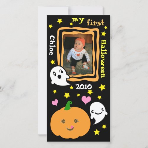 First Halloween Kawaii Custom Photo Card
