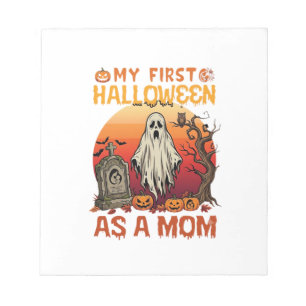 First Halloween Mom Ghost Tombstone Pumpkin_1 Notepad