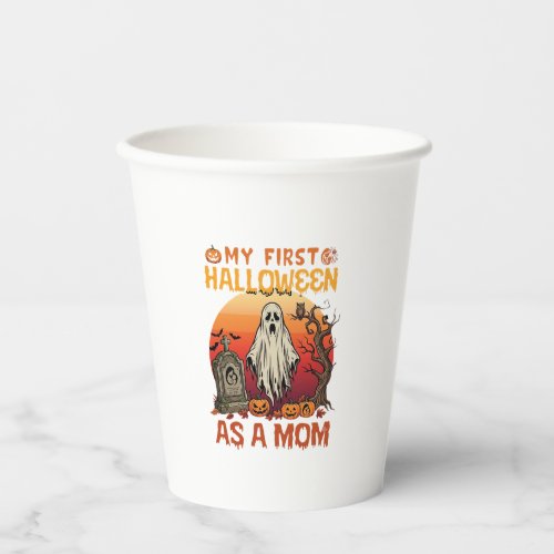 First Halloween Mom Ghost Tombstone Pumpkin_1 Paper Cups