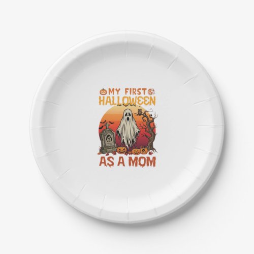 First Halloween Mom Ghost Tombstone Pumpkin_1 Paper Plates