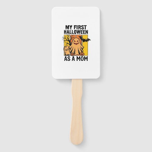 First Halloween Mom Shirt Vintage Ghost Design_1 Hand Fan