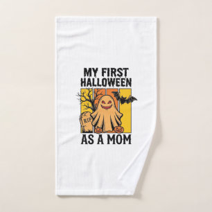 First Halloween Mom Shirt Vintage Ghost Design_1 Hand Towel