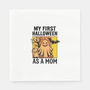 First Halloween Mom Shirt Vintage Ghost Design_1 Napkins