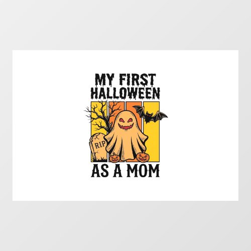 First Halloween Mom Shirt Vintage Ghost Design_1 Window Cling