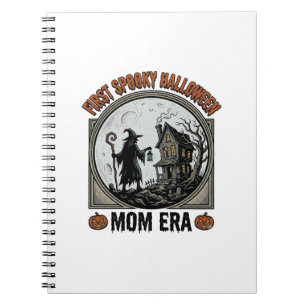 First Halloween Mom Vintage Engraving Haunted Witc Notebook