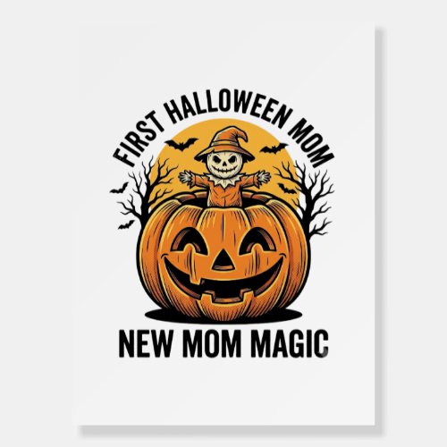 First Halloween Mom Vintage Pumpkin Bat Shirt_1 Foam Board