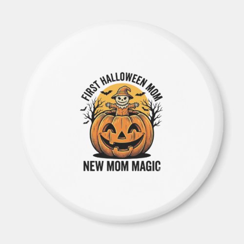 First Halloween Mom Vintage Pumpkin Bat Shirt_1 Magnet