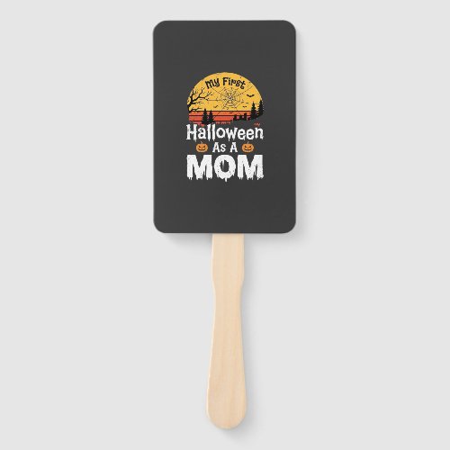 First Halloween Mom Vintage Sunset Design_1 Hand Fan
