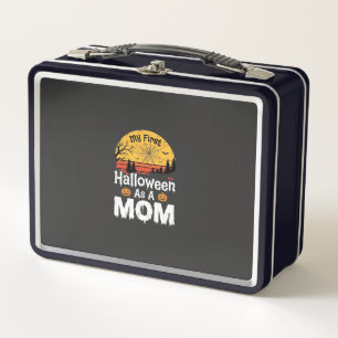 First Halloween Mom Vintage Sunset Design_1 Metal Lunch Box