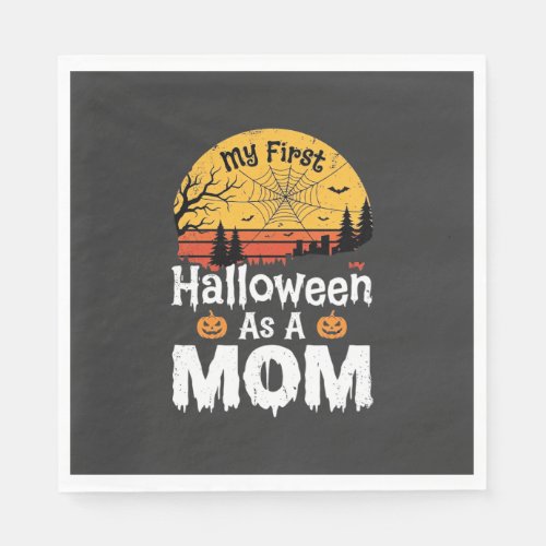 First Halloween Mom Vintage Sunset Design_1 Napkins