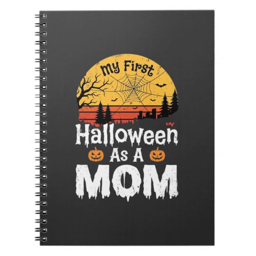 First Halloween Mom Vintage Sunset Design_1 Notebook