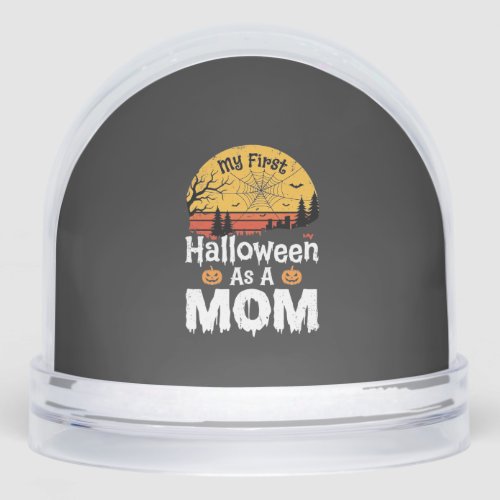 First Halloween Mom Vintage Sunset Design_1 Snow Globe