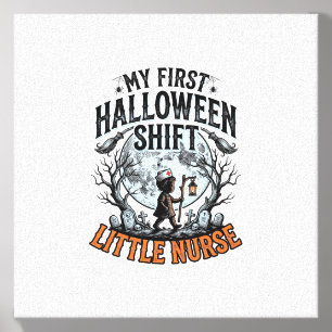 First Halloween Nurse Spooky Moon Infant Costume D Canvas Photo Tile