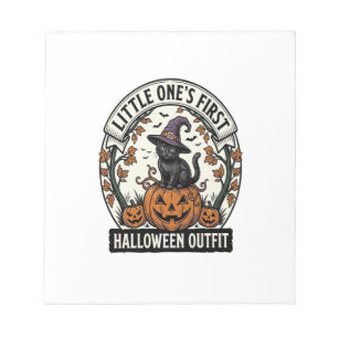 First Halloween Outfit Vintage Black Cat Pumpkin_1 Notepad