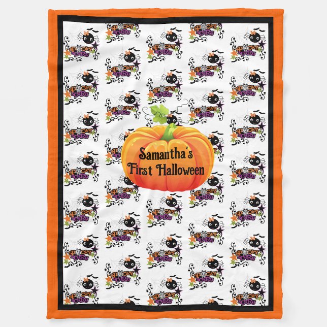 First Halloween Personalize Name Cute Baby Fleece  (Creator Uploaded)