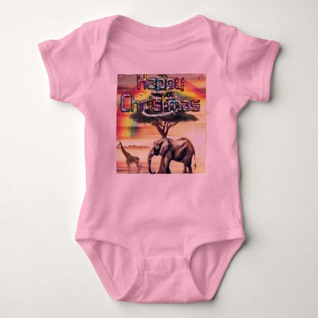 First  Happy Christmas From Africa Baby Bodysuit (Front)