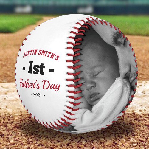 First Happy Fathers Day Photo Baseball