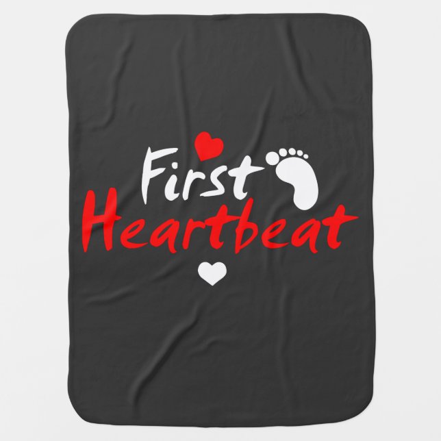 First Heartbeat  Baby Blanket (Front)