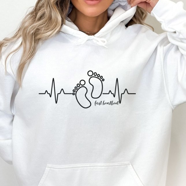 First Heartbeat Pregnancy Announcement Hoodie (Creator Uploaded)
