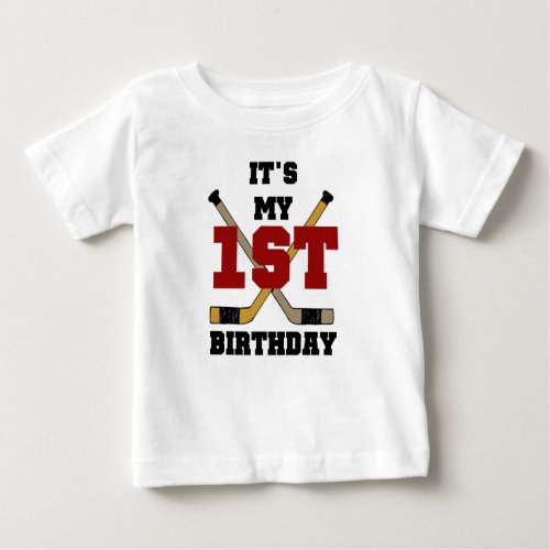 First Hockey Birthday Baby T_Shirt