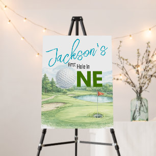 First Hole in One Golf Birthday Party Welcome Sign