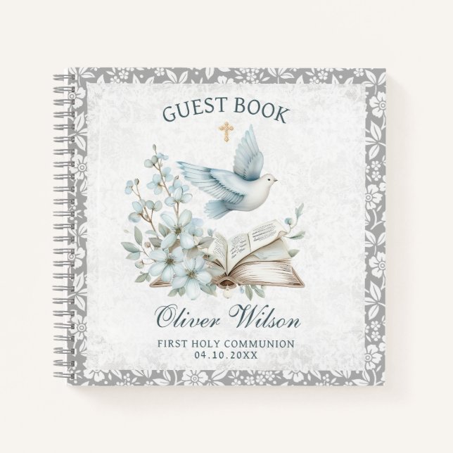 First Holly Communion Book and Dove Guest Book (Front)