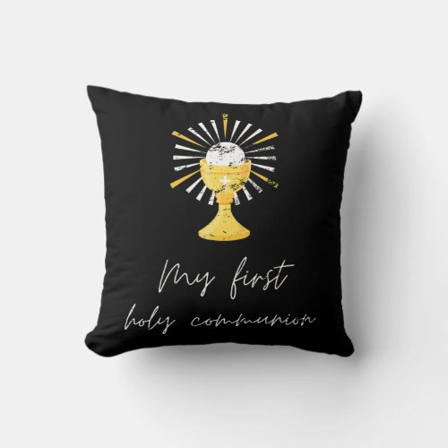 First Holly communion church catholic Men women Throw Pillow