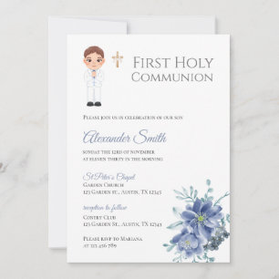 First Holy Boy Communion Invitation