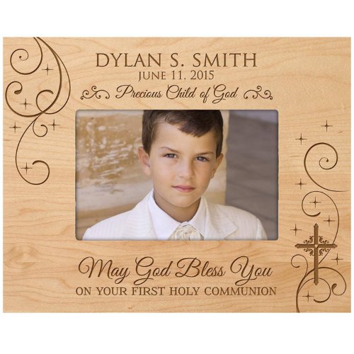 First Holy Communion 4X6 Picture Frame _ Maple