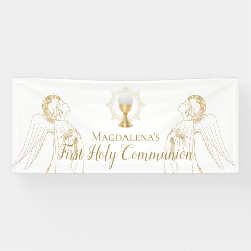 First Holy Communion adoring angels design Banner