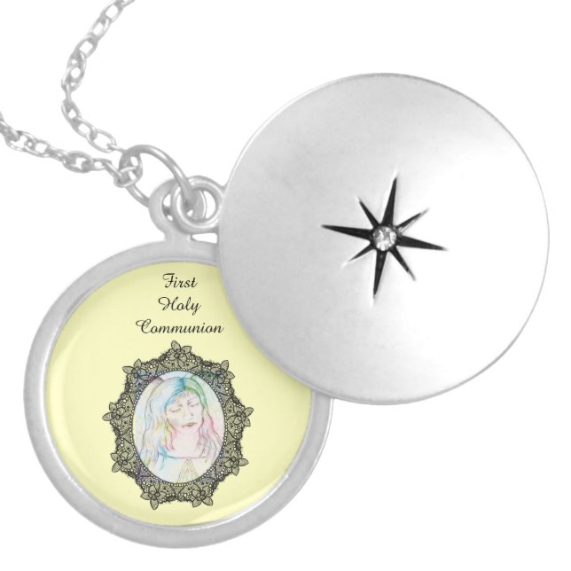 First Holy Communion Angel design Silver Plated Necklace (Front)