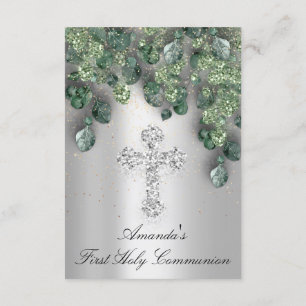 First Holy Communion Babtism Christian Cross Royal Invitation
